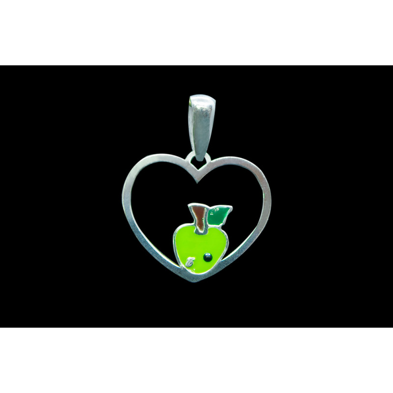 Colgante corazonín manzana verde